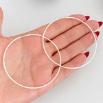 Argola Redonda Prata Legitima 925 7,5cm Fio Quadrado 1mm