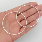 Argola Redonda Prata Legitima 925 5,5cm Fio Quadrado 1mm