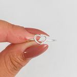 Anel Prata Legitima 925 Coração Vazado