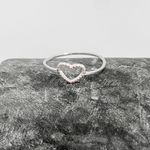 Anel Prata Legitima 925 Coração Vazado