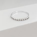 Anel Prata Legitima 925 Bolinha com Zirconia Cristal