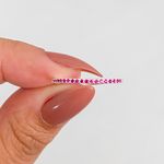 Anel Prata Legitima 925 Meia Aliança Zirconia Rosa