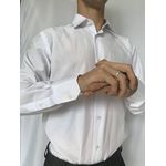 Camisa Social Branca Slim Punho simples