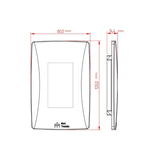 PLACA 4X2 1 POSTO VERTICAL LINHA PETRA BRANCA 