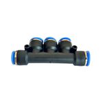 CONEXAO PNEUMATICA DE ENGATE RAPIDO DISTRIBUIDOR MULTIPLO 5 SAIDAS TUBO 8MM