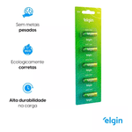 CARTELA COM 5 PILHAS ALCALINAS ELGIN A23 BATERIA 12 VOLTS