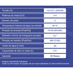 LAVADORA ALTA PRESSAO ZM BOMBAS LR20 127V MONOFASICA 2CV