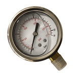 MANÔMETRO VERTICAL GLICERINADO CX. METALICA 62MM X 1/4"NPT 16KG 230PSI