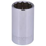 SOQUETE ESTRIADO ENCAIXE 1/2 CROMO VANADIUM 16MM