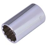 SOQUETE ESTRIADO ENCAIXE 1/2 CROMO VANADIUM 16MM