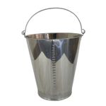 BALDE GRADUADO METALICO AÇO INOX STEELS 10 LITROS C/ ALÇA E BICO