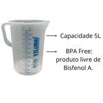 JARRA GRADUADA VILUBRI 2216 EM POLIETILENO 5 LITRO ESCALA 500 EM 500ML