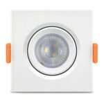 LUMINÁRIA LED DICRÓICA ELGIN EMBUTIR QUADRADA 3W 3000K MR11 75 X 75MM