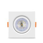 LUMINÁRIA LED DICRÓICA ELGIN EMBUTIR QUADRADA 5W 3000K MR16 89 X 89MM