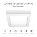 LUMINARIA LED ELGIN SOBREPOR QUADRADA 24W 4000K BRANCO QUENTE 29X29CM