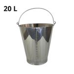 BALDE GRADUADO METALICO AÇO INOX STEELS 20 LITROS C/ ALÇA E BICO
