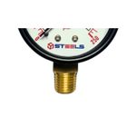 MANÔMETRO VERTICAL STEELS 16BAR/250PSI CAIXA PLASTICA 2" 50MM 1/4" NPT