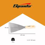 ESPATULA LISA AÇO INOX CABO DE MADEIRA 60MM 2,1/4