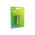 CARTELA COM 2 PILHAS ALCALINAS ELGIN AA BATERIA 1,5VOLTS