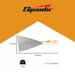 ESPATULA LISA AÇO INOX CABO DE MADEIRA 40MM 1,1/2