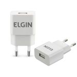CARREGADOR ELGIN 46RCT1USB000 USB BIVOLT 1A 5W BRANCO