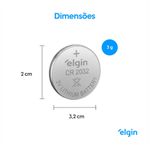 CARTELA COM 5 BATERIAS LITHIUM 3V TIPO MOEDA CR2032