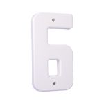 Numero 6 Branco, Plástico L10,5cm X A19,5cm X P2cm 1987