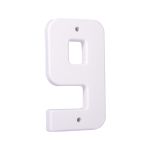 Numero 9 Branco, Plástico L10,5cm X A19,5cm X P2cm 1990