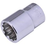 SOQUETE ESTRIADO WORKER 401579 ENCAIXE 1/2 CROMO VANADIUM 18MM