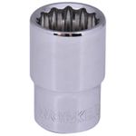 SOQUETE ESTRIADO WORKER 401579 ENCAIXE 1/2 CROMO VANADIUM 17MM