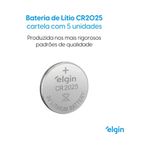 CARTELA COM 5 BATERIAS LITHIUM 3V TIPO MOEDA CR2025