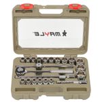 Jogo de Soquetes Estriado Com Encaixe de 1/2 - 23 Peças 8 a 32mm 498998