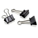 PRENDEDOR DE PAPEL GARRA COM MOLA BLINDER CLIP PRETO 19MM