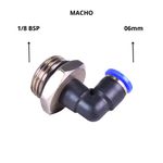 CONEXAO PNEUMATICA DE ENGATE RAPIDO COTOVELO MACHO TUBO 06 X 1/2 BSP