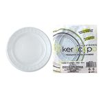 PRATO PLASTICO BRANCO 15CM DESCARTAVEL PACOTE COM 10