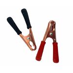 KIT COM 2 GARRAS JACARE PARA CABO DE BATERIA 150A PRETO E VERMELHO