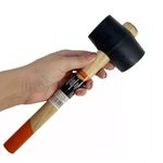 MARTELO DE BORRACHA GRANDE CABO DE MADEIRA 680 GRAMAS