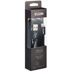 CABO CONECTOR ELGIN USB 2.0 APPLE LIGHTNING 1 METRO PRETO P/ IOS