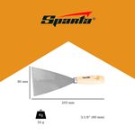 ESPATULA LISA AÇO INOX CABO DE MADEIRA 80MM 3,1/8