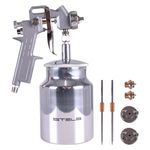 PISTOLA DE PINTURA TANQUE BAIXO 1000ML C/ BICOS 1,2, 1,5 E 1,8MM