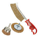 JOGO C/ 3 ESCOVAS LATONADAS HASTE 1/4 1PLANA, 1 COPO, 1 MANUAL