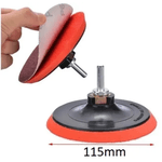 SUPORTE P/ DISCO DE LIXA 115MM C/ VELCRO ROSCA M14+ADP P/ FURADEIRA