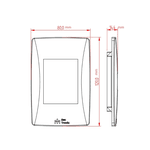 PLACA 4X2 3 POSTOS HORIZONTAL LINHA PETRA BRANCA 