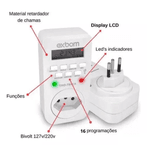 TIMER DIGITAL 16 PROGRAMAS BIVOLT COM BATERIA