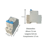 DISJUNTOR TERMOMAGNÉTICO BIPOLAR ELGIN CUVA C 2 POLOS 10A