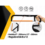 ARCO DE SERRA MANUAL DE 200 A 300MM C/ LAMINA E CABO DE METAL