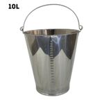 BALDE GRADUADO METALICO AÇO INOX STEELS 10 LITROS C/ ALÇA E BICO