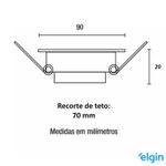 LUMINÁRIA LED DICRÓICA ELGIN EMBUTIR QUADRADA 5W 3000K MR16 89 X 89MM