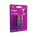 CARTELA COM 2 PILHAS RECARREGAVEIS ELGIN AA 2.700MAH BATERIA 1,2VOLTS