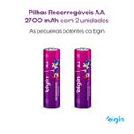 CARTELA COM 2 PILHAS RECARREGAVEIS ELGIN AA 2.700MAH BATERIA 1,2VOLTS